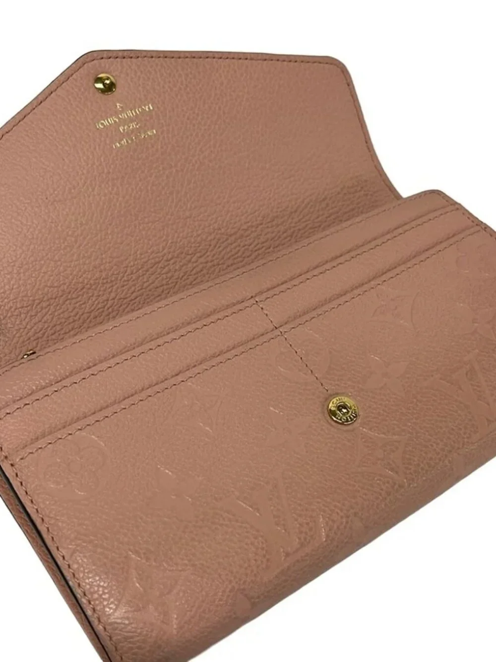 LOUIS VUITTON Portefeuille Sara M61291 Rose Ballerine Monogram Empreinte CA2148